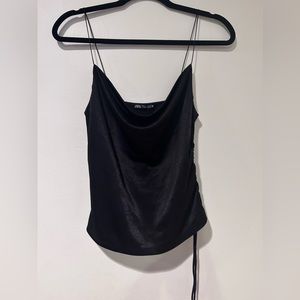Zara satin black top